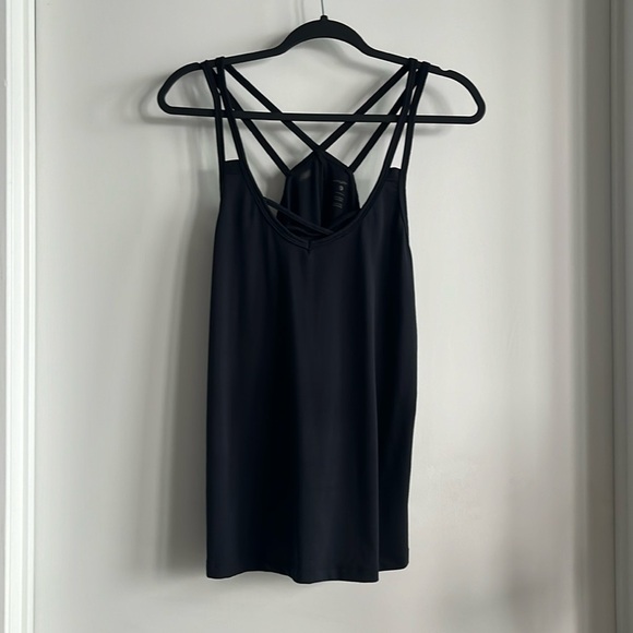 Women’s [L] Tank top casual, sport, yoga top, black, straps criss cross style - Picture 1 of 11